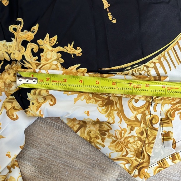 Shein Manfinity Baroque Gold Print Men’s XXL Shirt & Short Set Luxury Statement - Picture 13 of 16